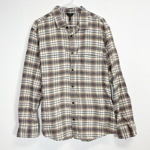 NEW Good Man Brand Flannel Shirt Mens Size XL Tan Plaid Button Up NWOT
